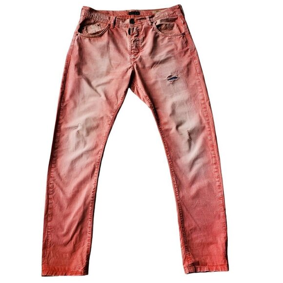 ANTONY MORATO Krop Loose Tapered Leg Pink Peach 100% Cotton Jeans US 32 - Picture 1 of 16